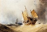 William Callow A Fishing Smack And Other Shipping On Open Seas painting
